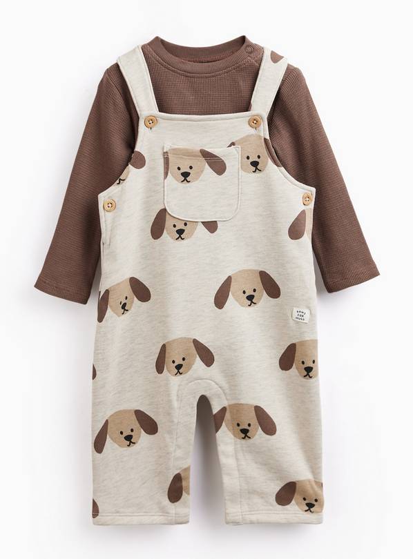 Dog Print Dungaree & Bodysuit Set 18-24 months