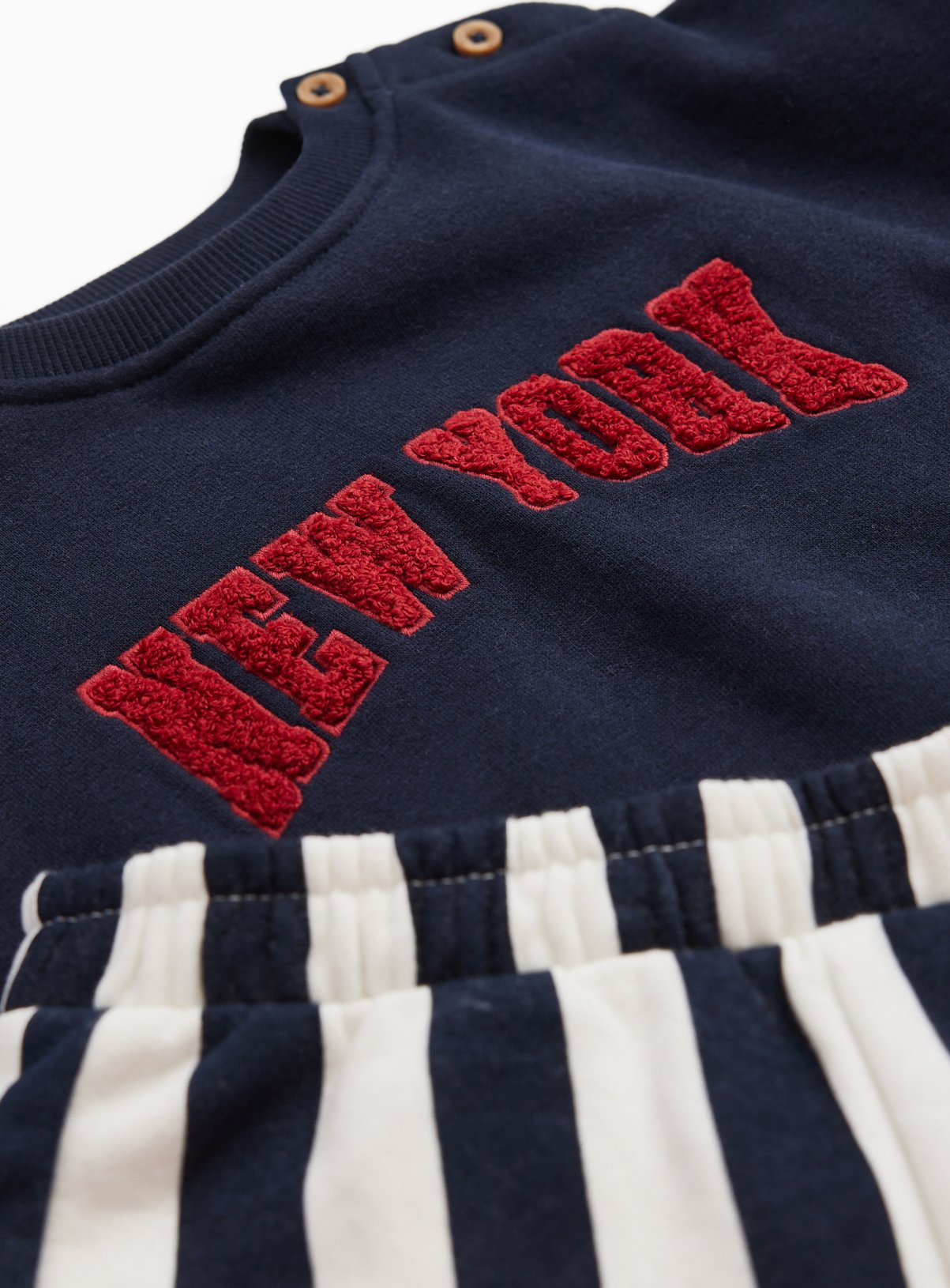 Navy New York Striped Sweat Set 3-6 months - Image 3 thumbnail