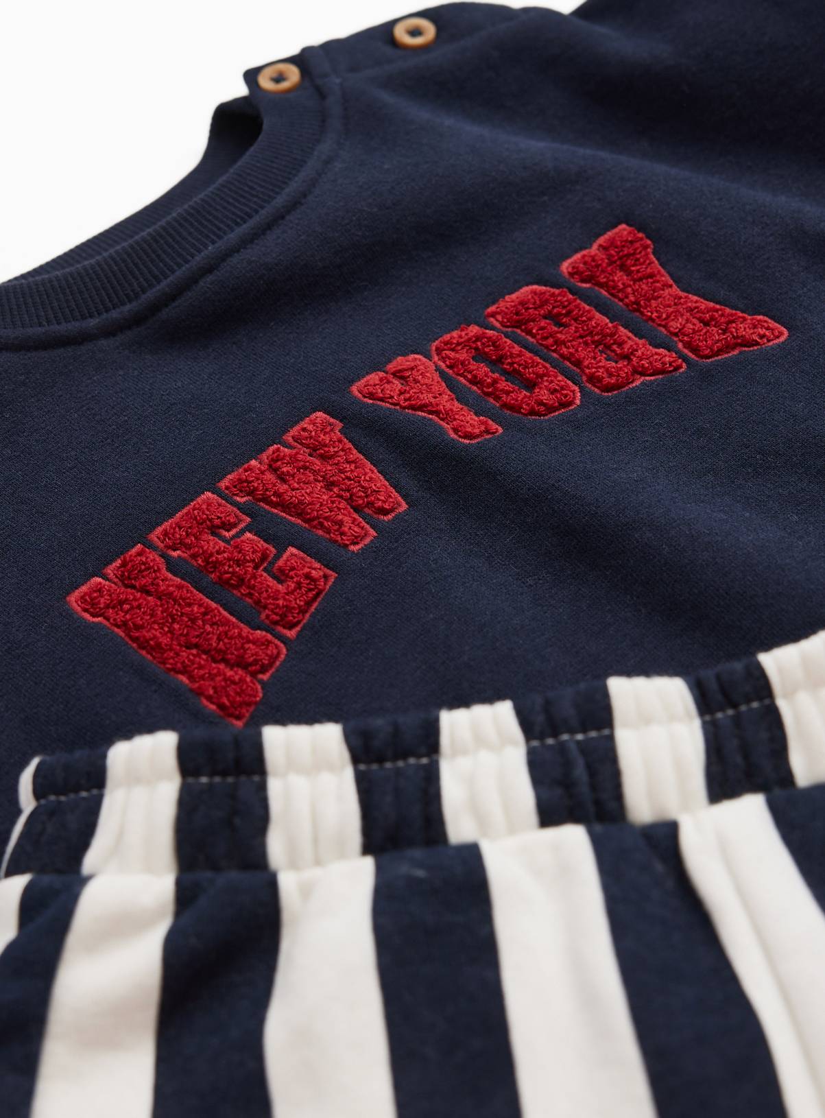 Navy New York Striped Sweat Set 3-6 months - Image 3