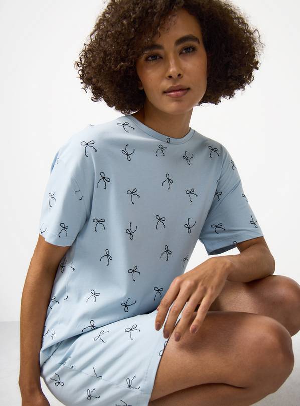 Blue Bow Print Sleep Tee XXL