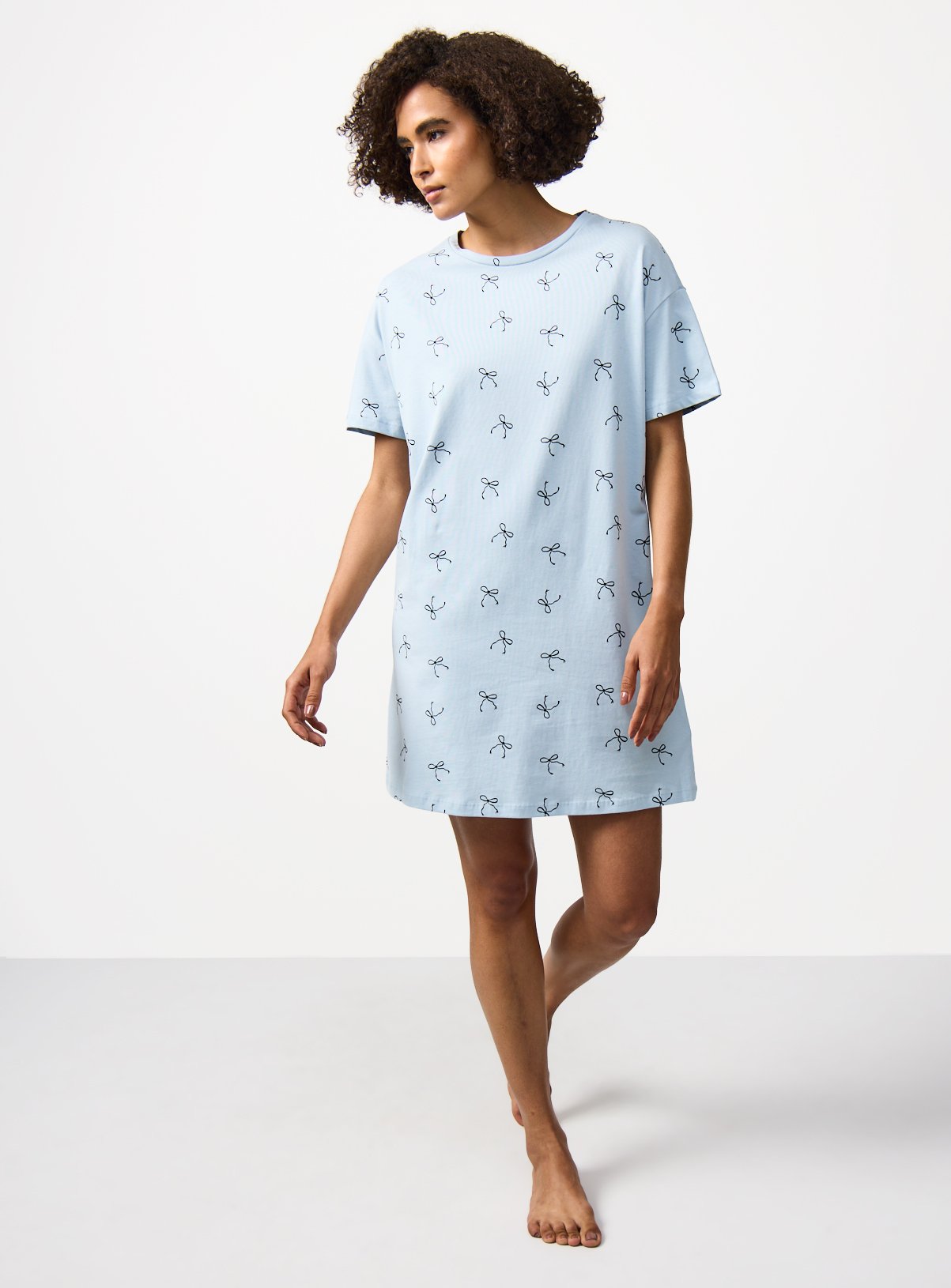Blue Bow Print Sleep Tee S - Image 2 thumbnail