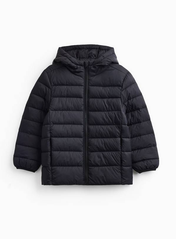 Black Hooded Puffer Jacket 15-16 years