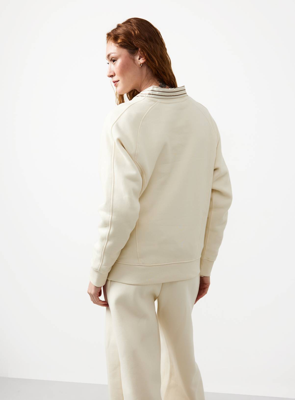 Cream Crew Neck Co-ord Sweatshirt XXL - Image 4