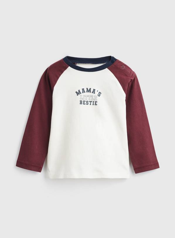 White Mama's Little Bestie Graphic Raglan Long Sleeve T-Shirt Up to 3 mths