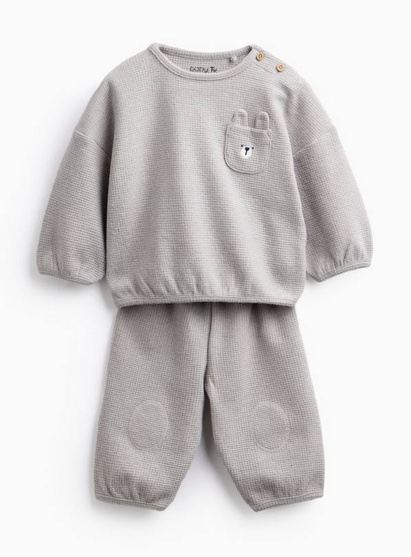 Grey Waffle Sweatshirt 2 Piece Set 6-9 months