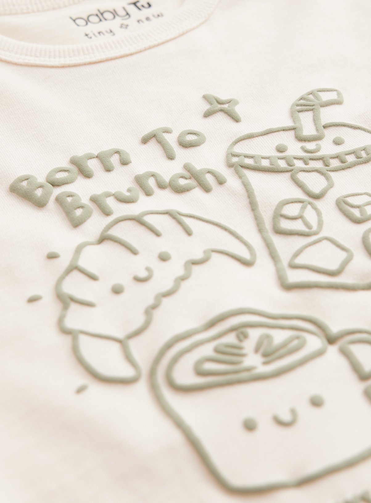 Cream Born To Brunch Graphic Long Sleeve T-Shirt 2-3 years - Image 3 thumbnail