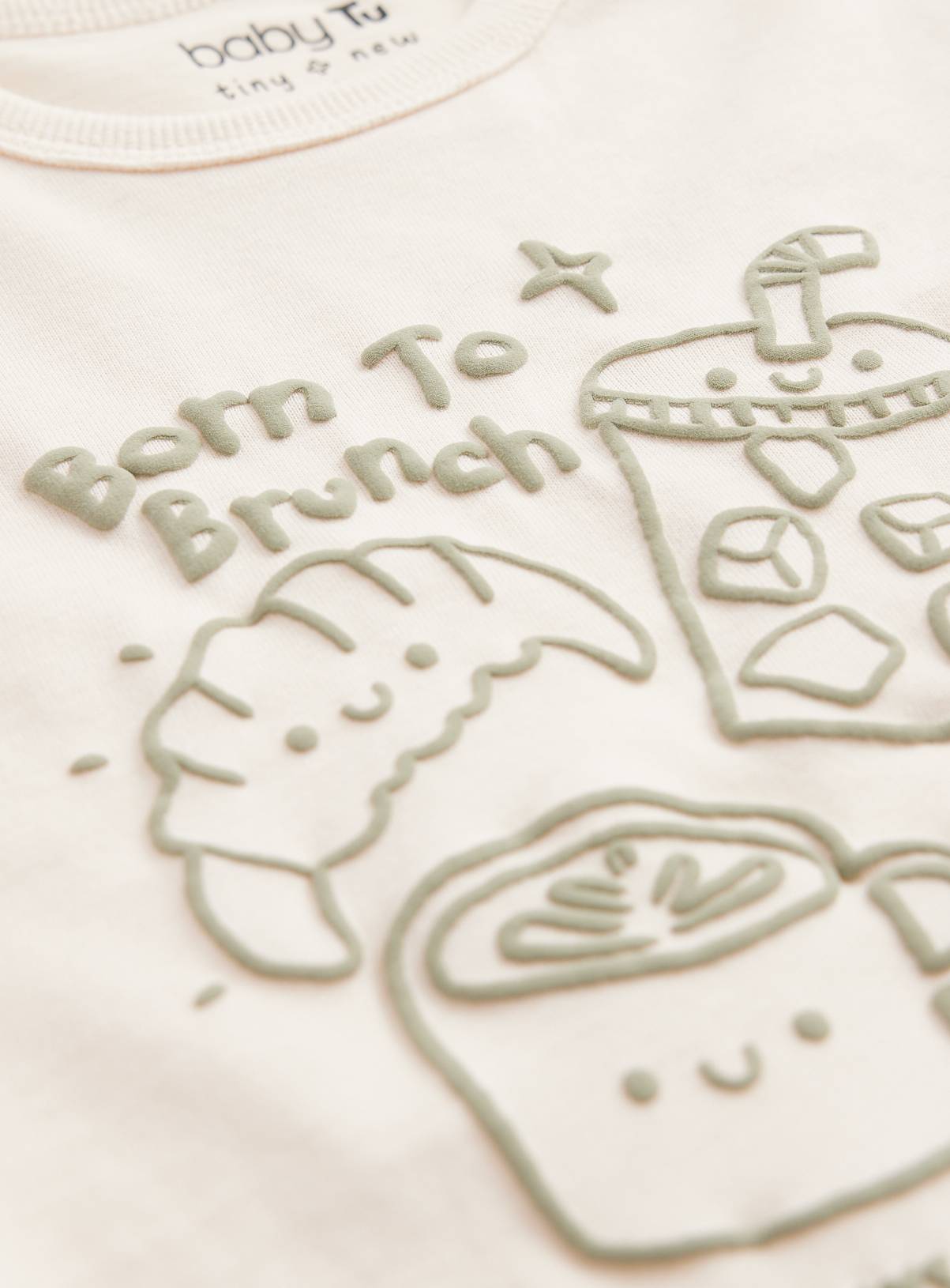Cream Born To Brunch Graphic Long Sleeve T-Shirt 2-3 years - Image 3