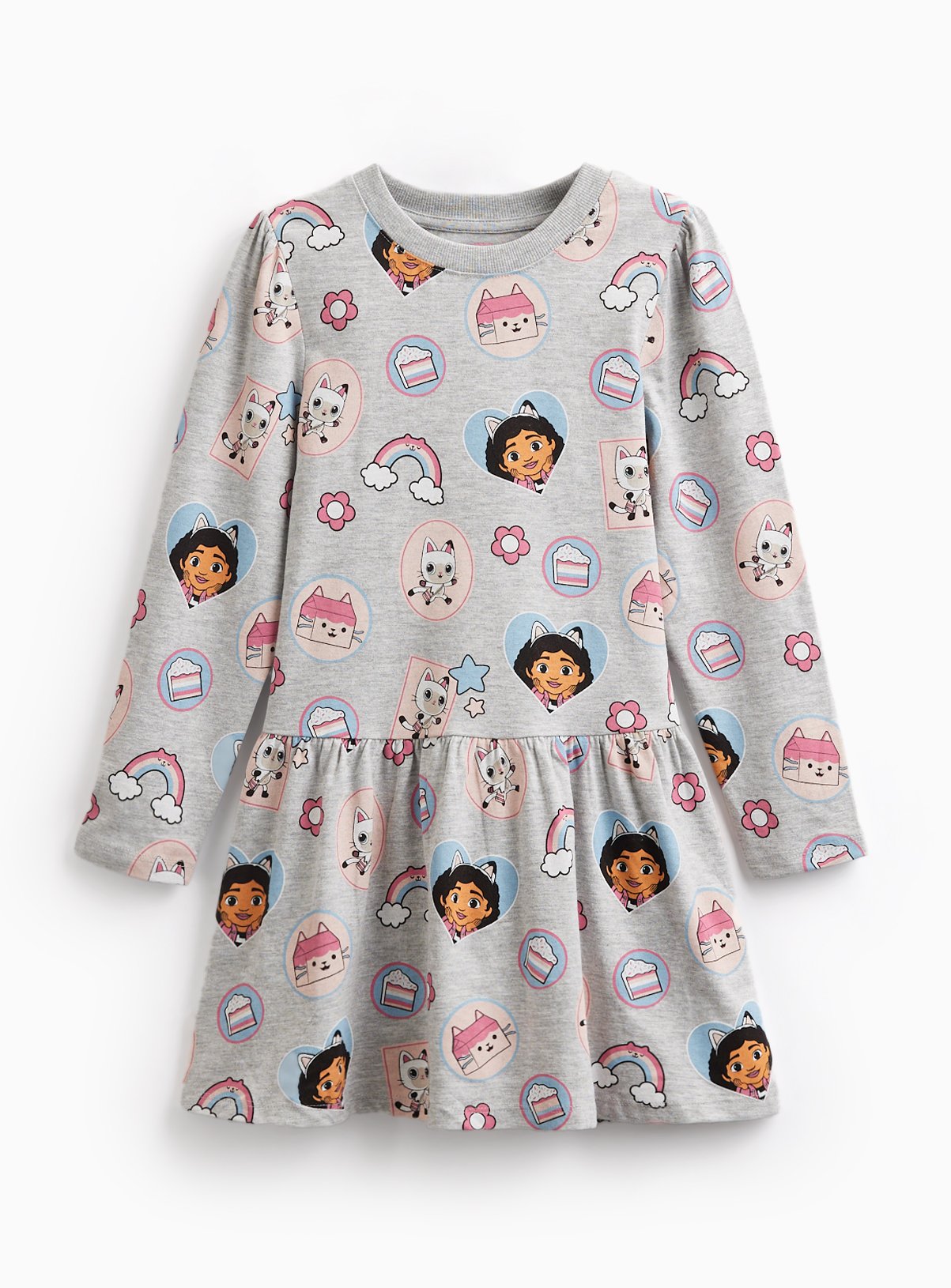 Gabby's Dollhouse Grey Character Print Dress 2-3 years - Image 1 thumbnail