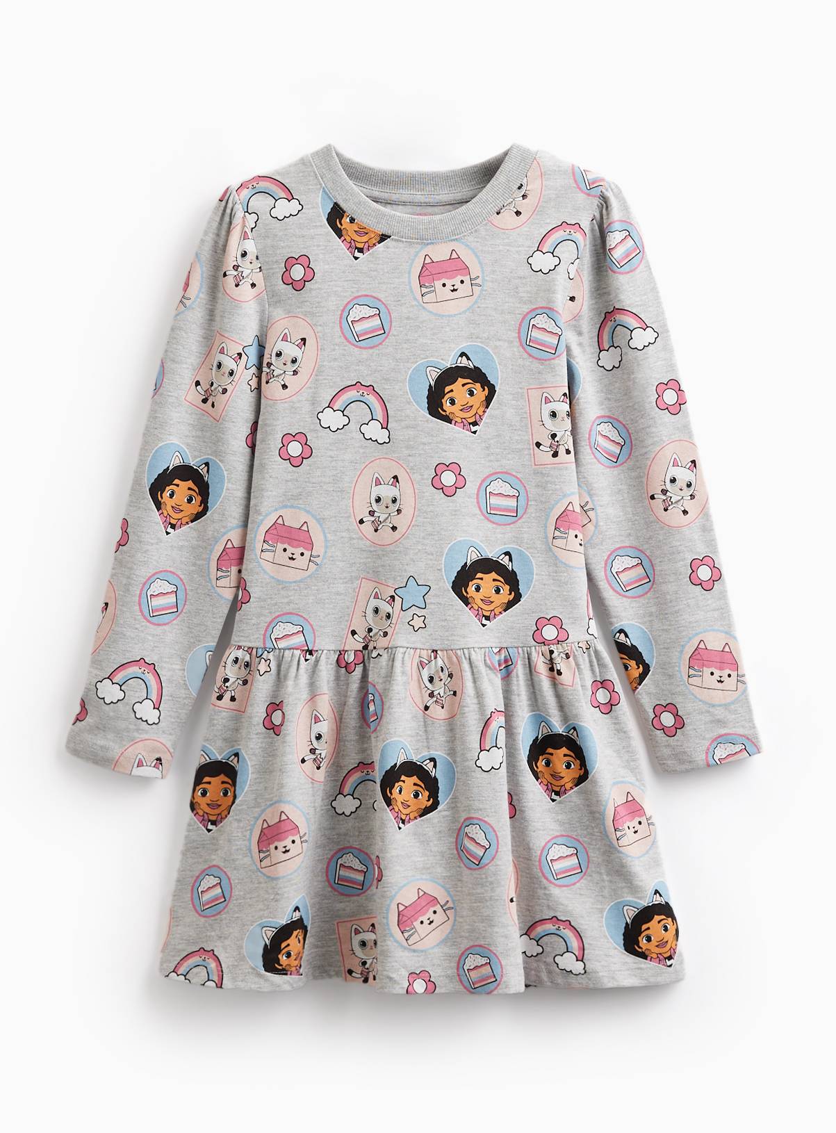 Gabby's Dollhouse Grey Character Print Dress 2-3 years - Image 1