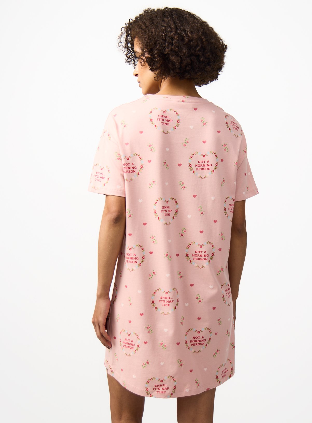Pink Heart Print Sleep Tee L - Image 4 thumbnail