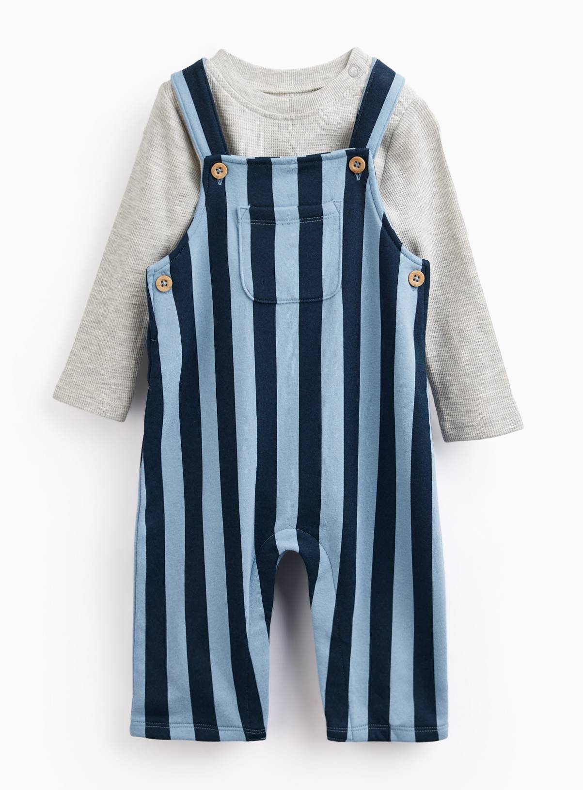 Stripe Dungaree & Bodysuit Set 12-18 months - Image 1
