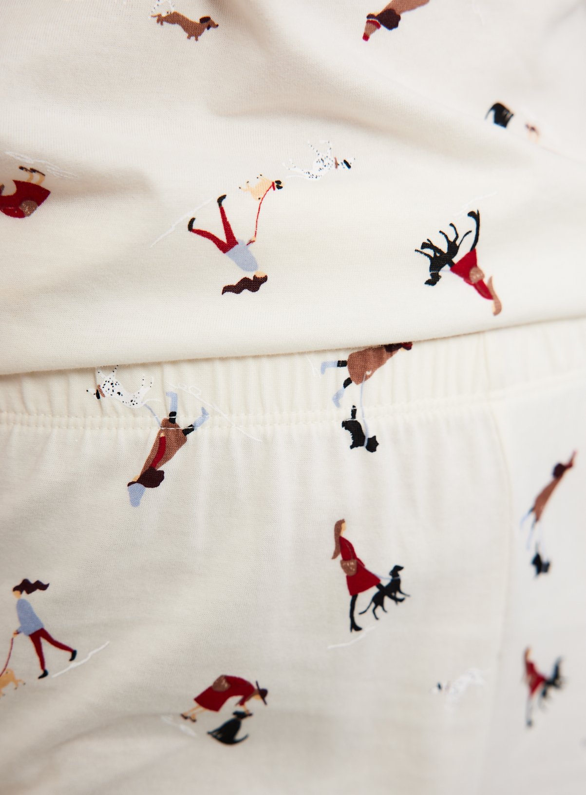 Cream Dog Print Pyjama Set XL - Image 3 thumbnail