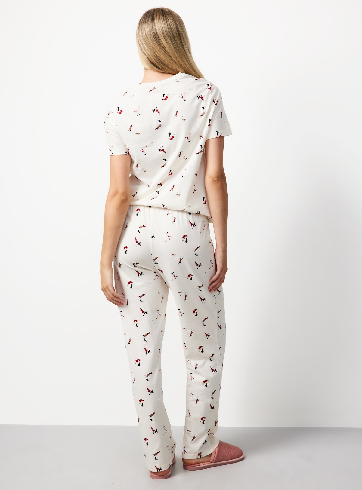 Cream Dog Print Pyjama Set XL - Image 4 thumbnail