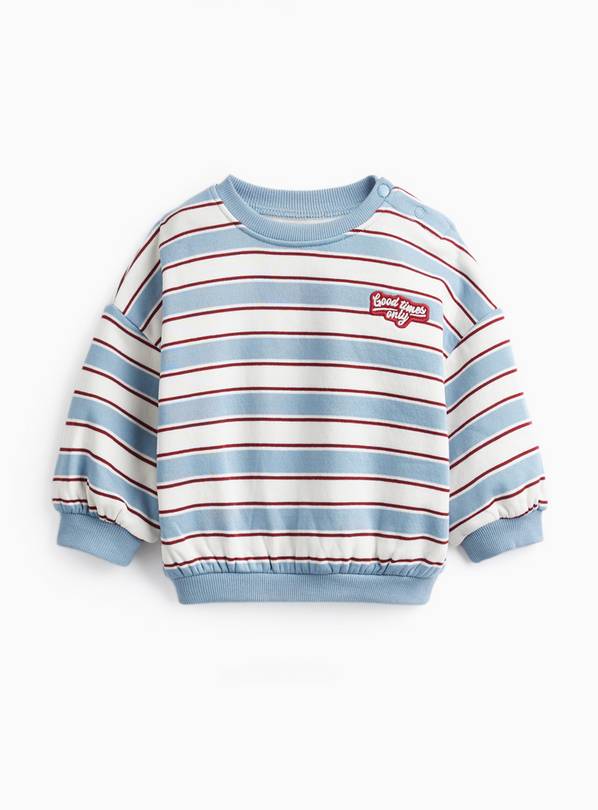 Blue Stripe Print Sweatshirt 12-18 months
