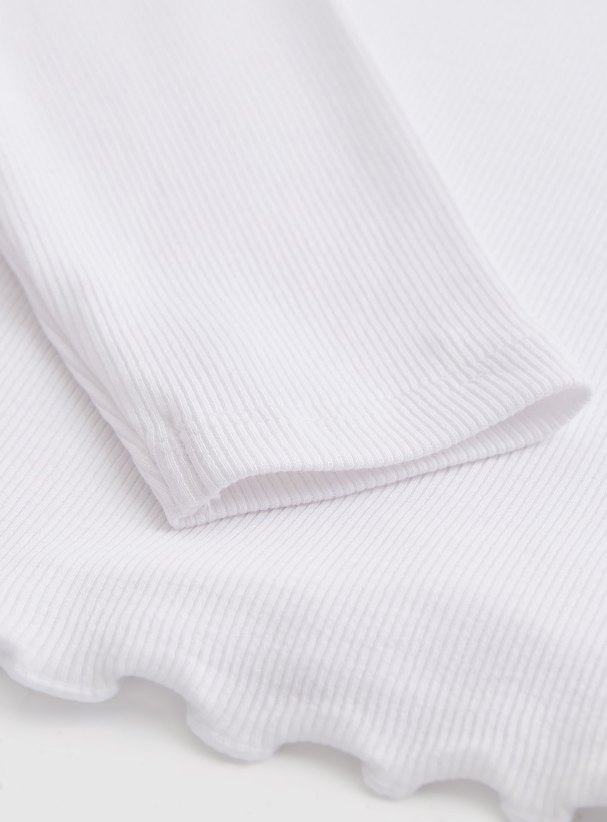 2 Pack White Ribbed Long Sleeve T-Shirt 5 years - Image 3 thumbnail