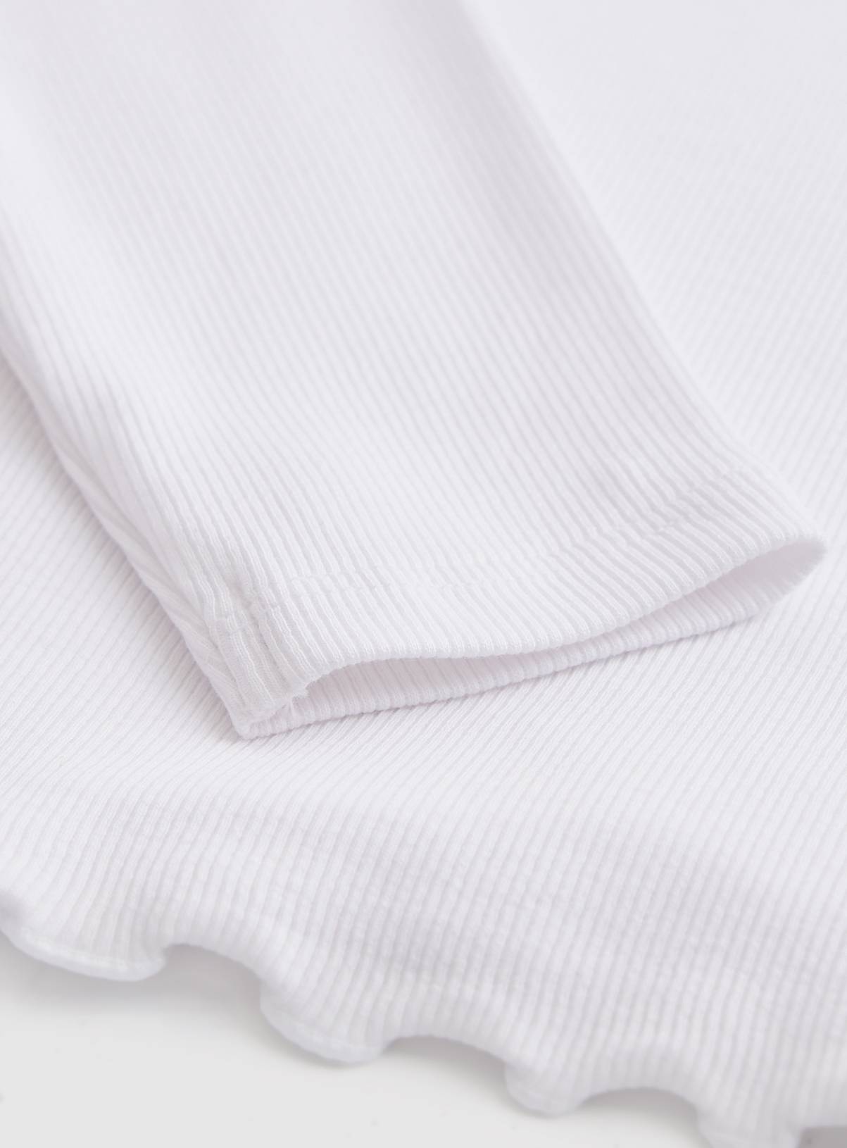 2 Pack White Ribbed Long Sleeve T-Shirt 5 years - Image 3