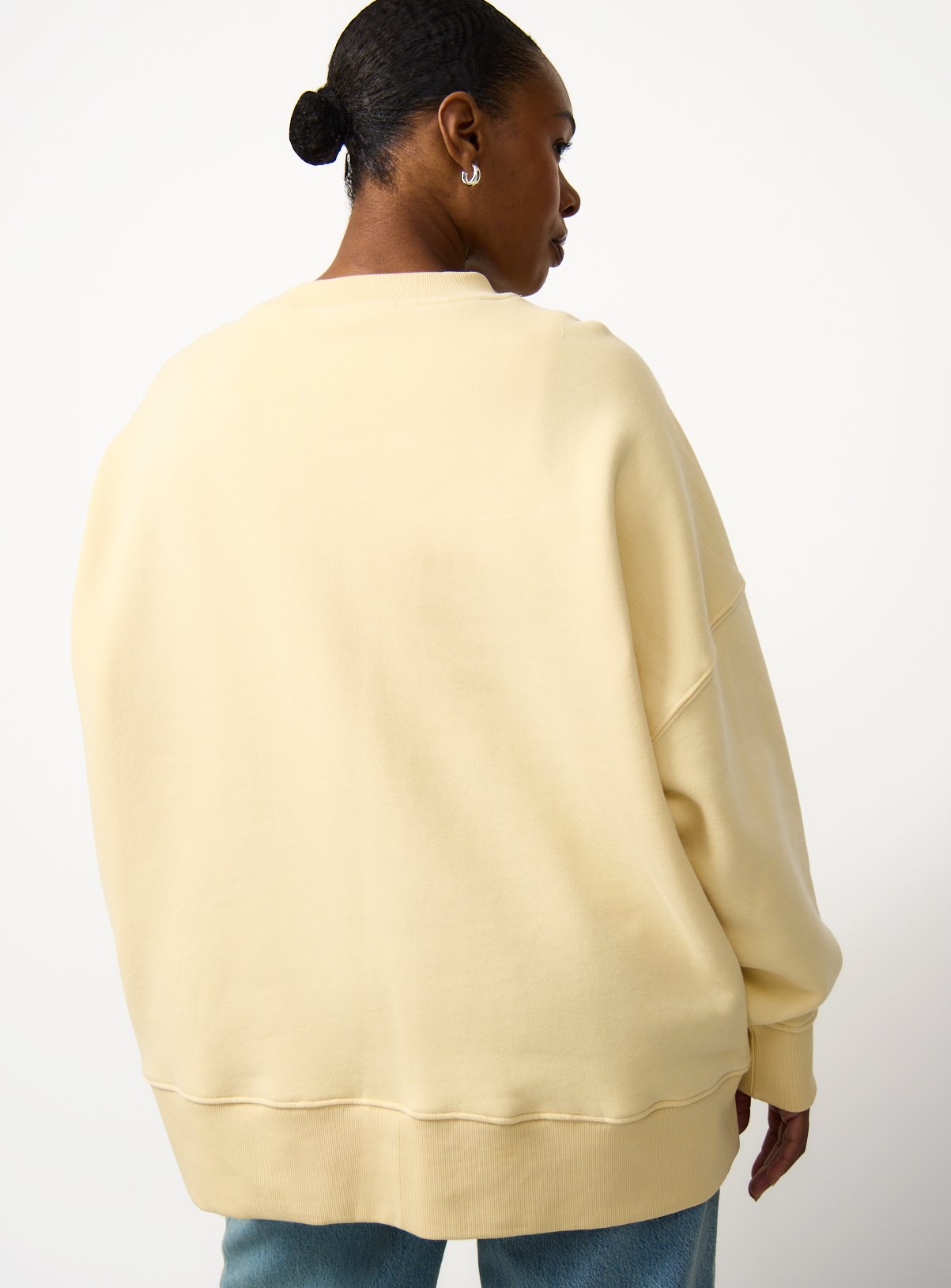 Yellow Pure Cotton Longline Sweatshirt S - Image 4 thumbnail
