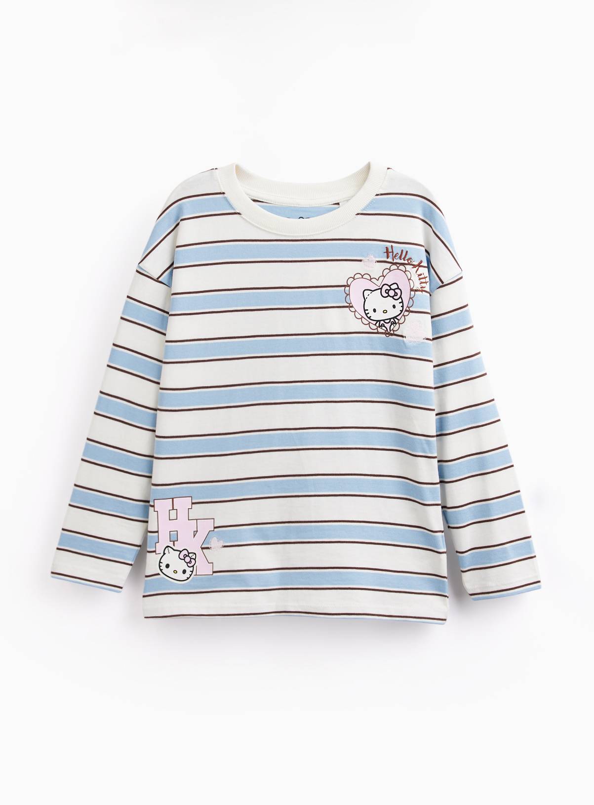 Hello Kitty Stripe Long Sleeve Top 7-8 years - Image 1