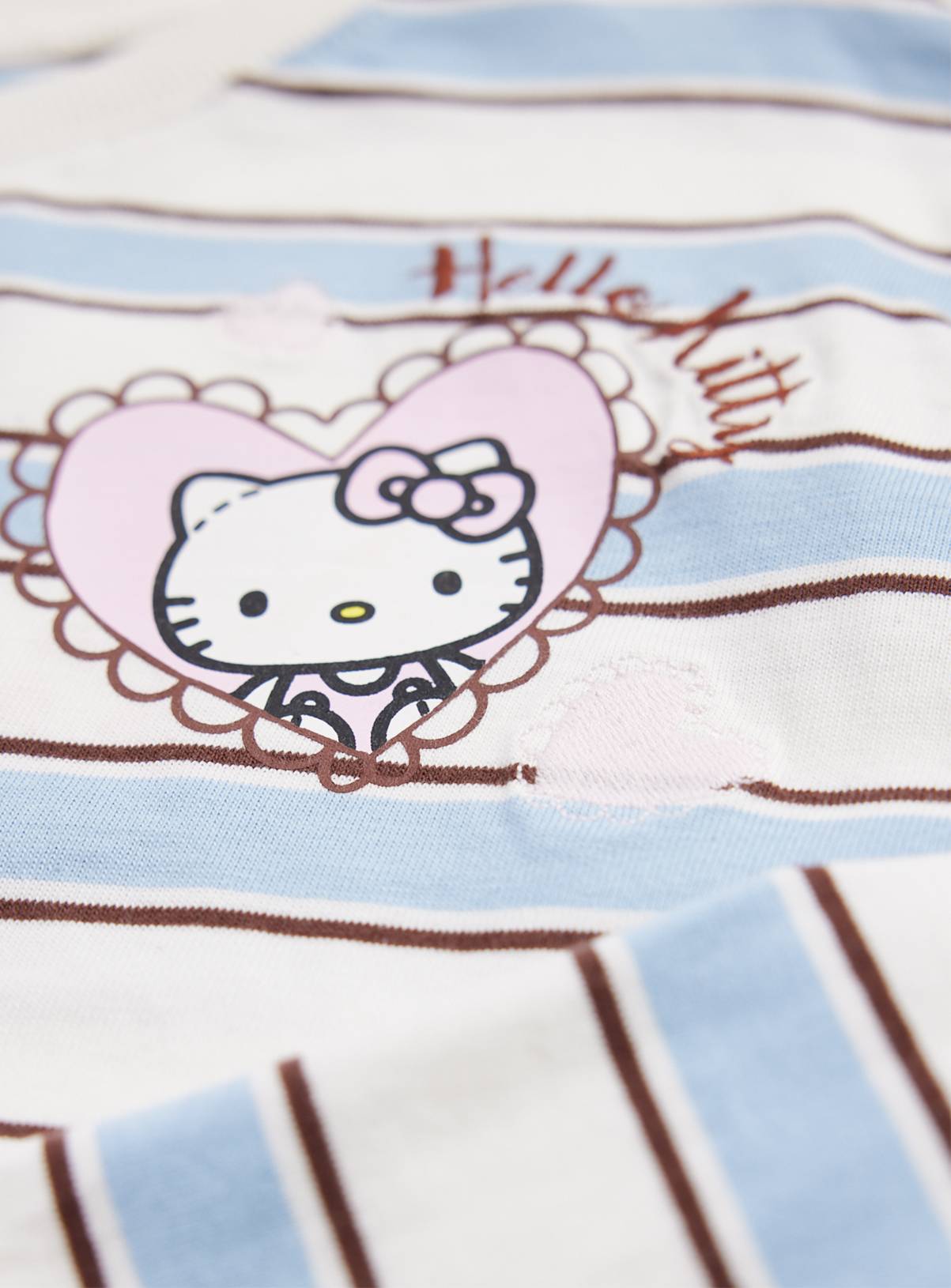 Hello Kitty Stripe Long Sleeve Top 7-8 years - Image 2