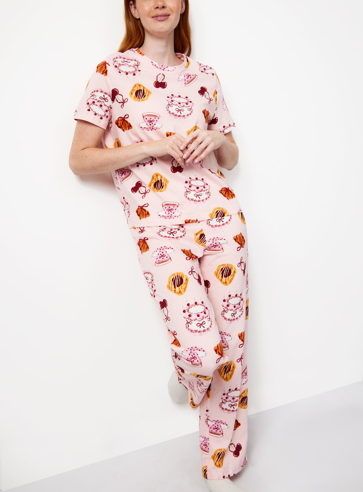 Pink Tea Party Print Pyjamas M - Image 2 thumbnail