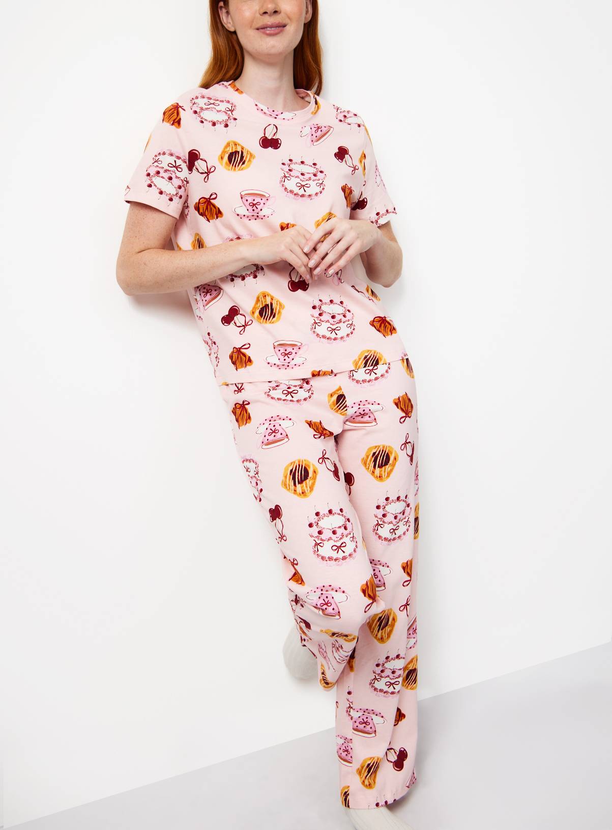 Pink Tea Party Print Pyjamas M - Image 2