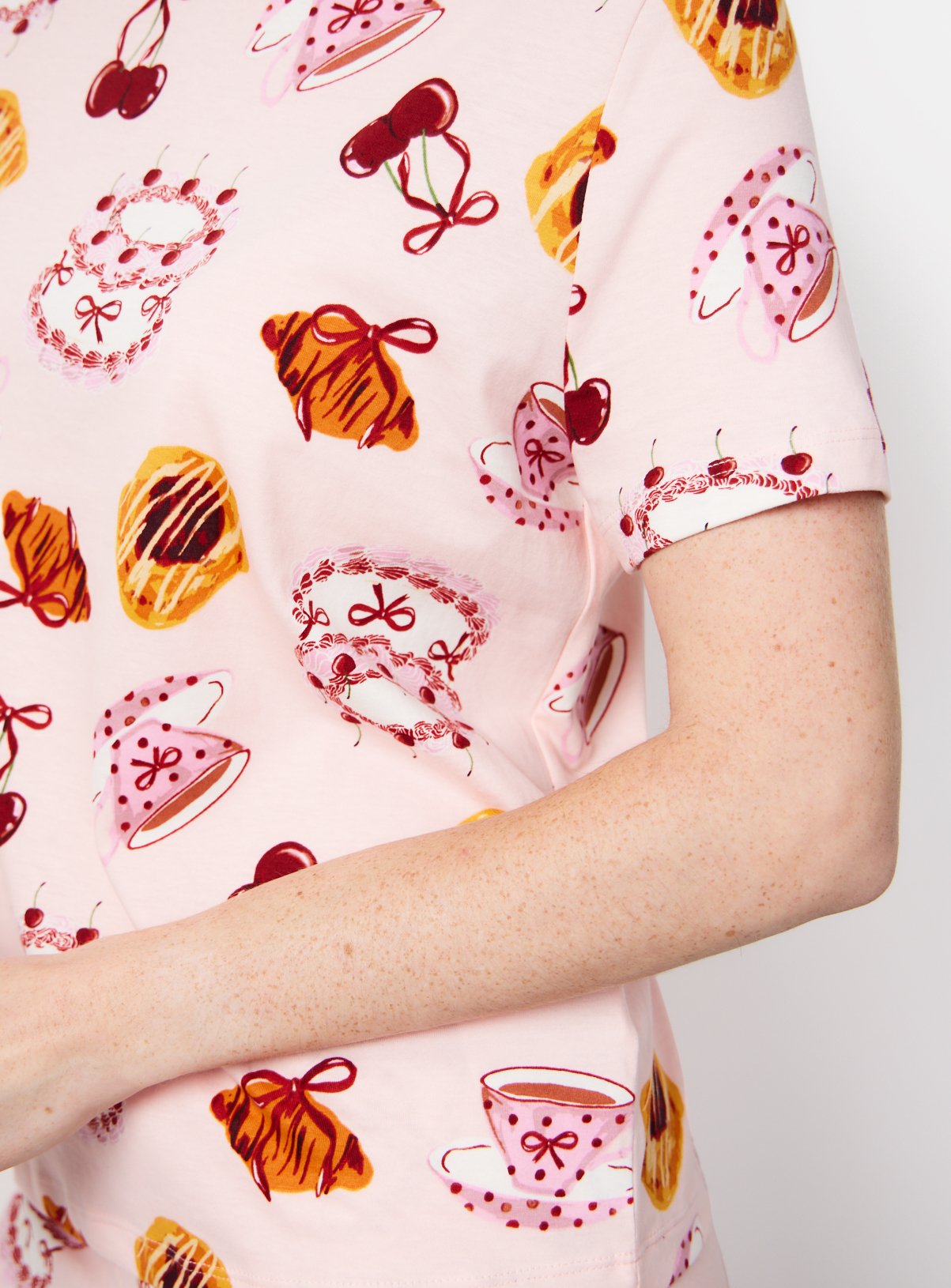 Pink Tea Party Print Pyjamas M - Image 3 thumbnail