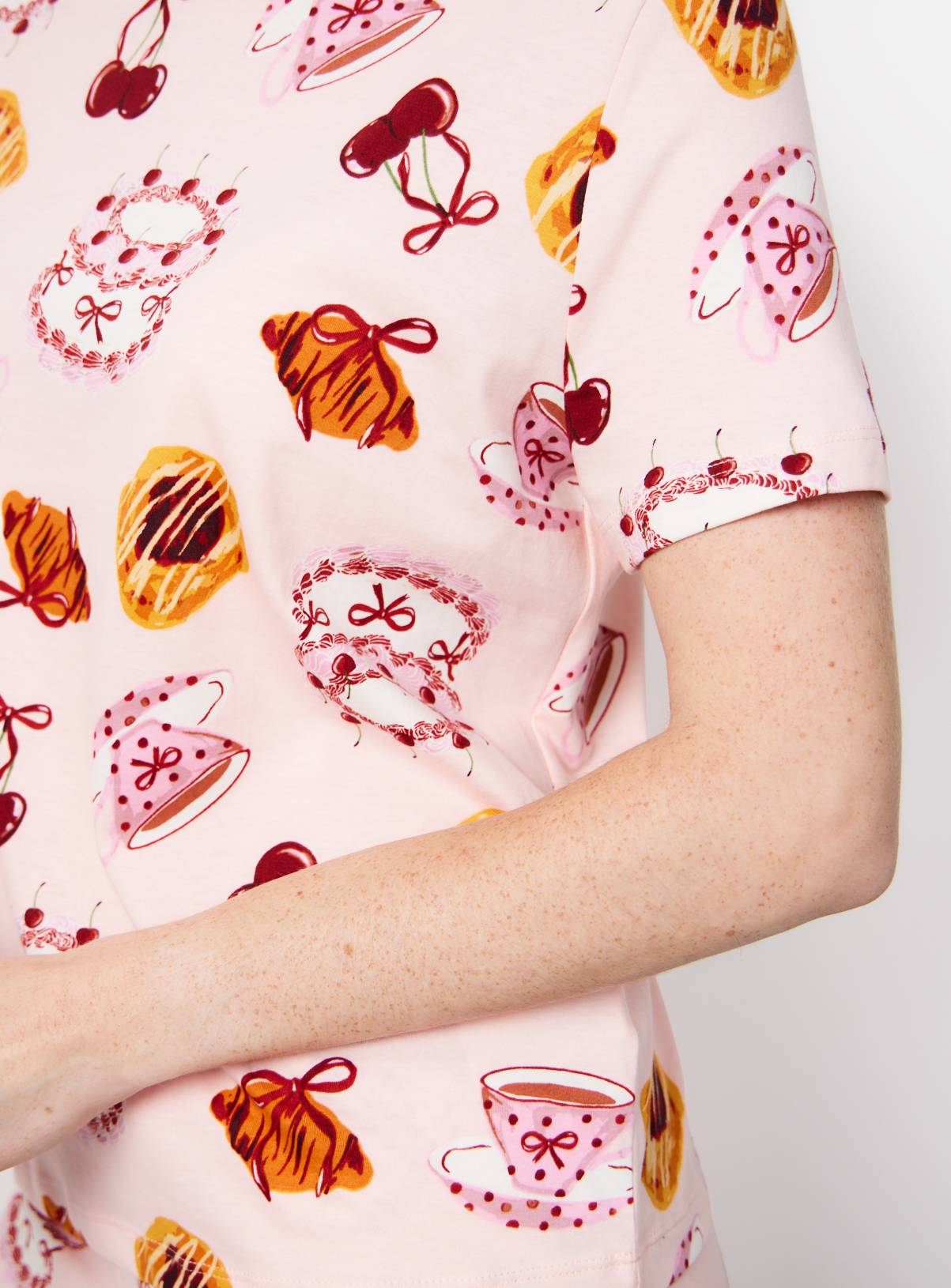 Pink Tea Party Print Pyjamas M - Image 3