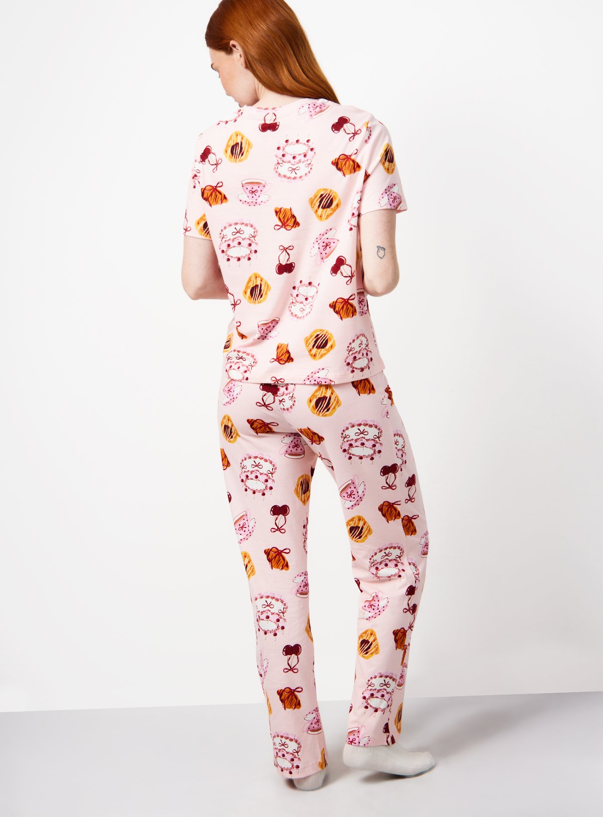 Pink Tea Party Print Pyjamas M - Image 4 thumbnail