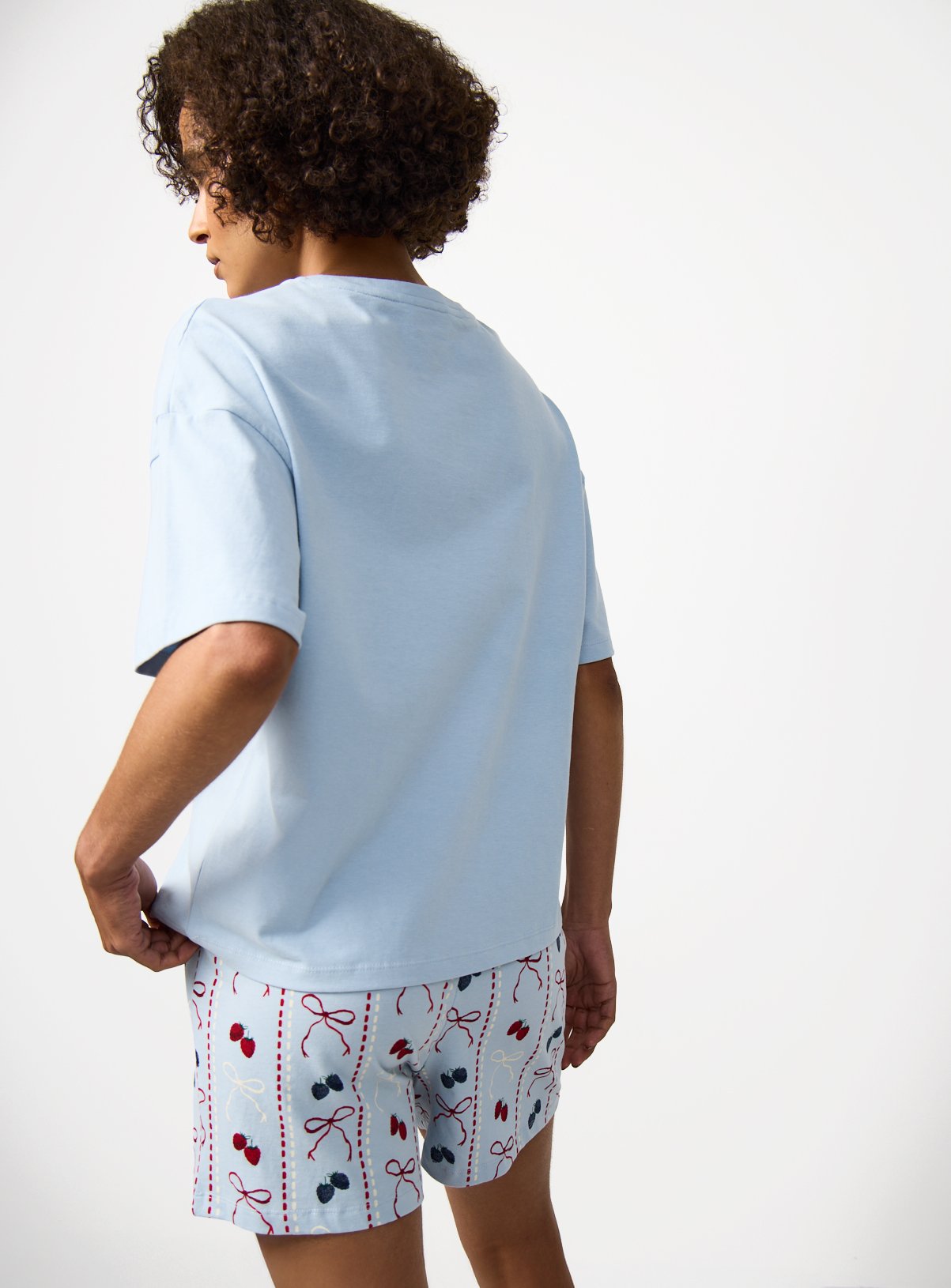 Blue Jam Print Shortie Pyjamas M - Image 4 thumbnail