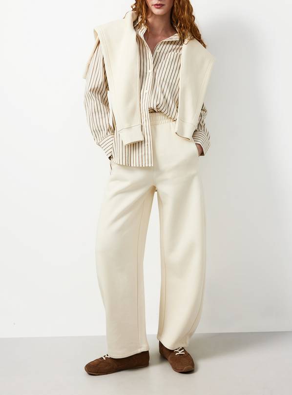Cream Barrel Leg Co-ord Joggers XS