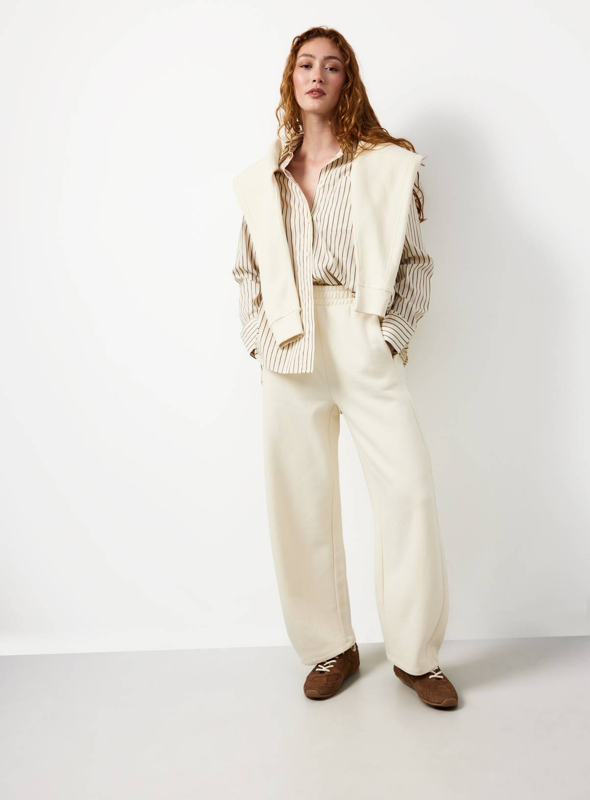 Cream Barrel Leg Co-ord Joggers XL - Image 2