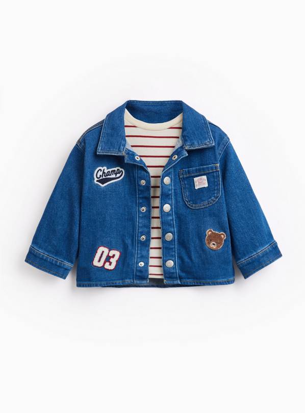 Denim Shirt & Stripe T-Shirt Set 3-6 months