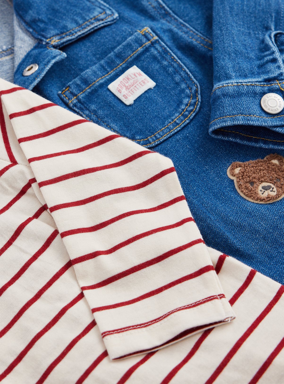 Denim Shirt & Stripe T-Shirt Set 9-12 months - Image 2 thumbnail