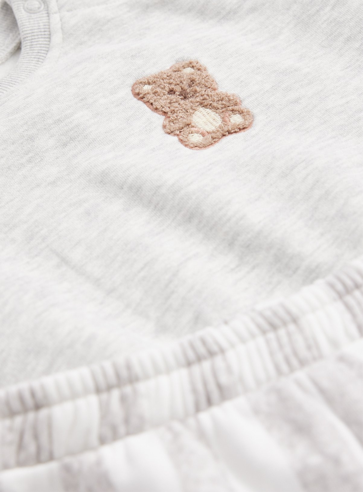 Grey Bear Sweatshirt & Stripe Jogger Set 3-6 months - Image 2 thumbnail