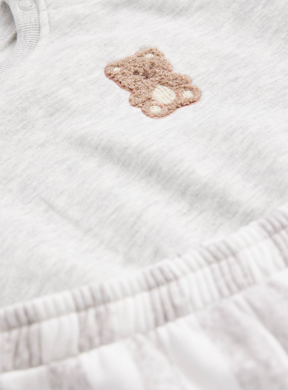 Grey Bear Sweatshirt & Stripe Jogger Set 3-6 months - Image 2