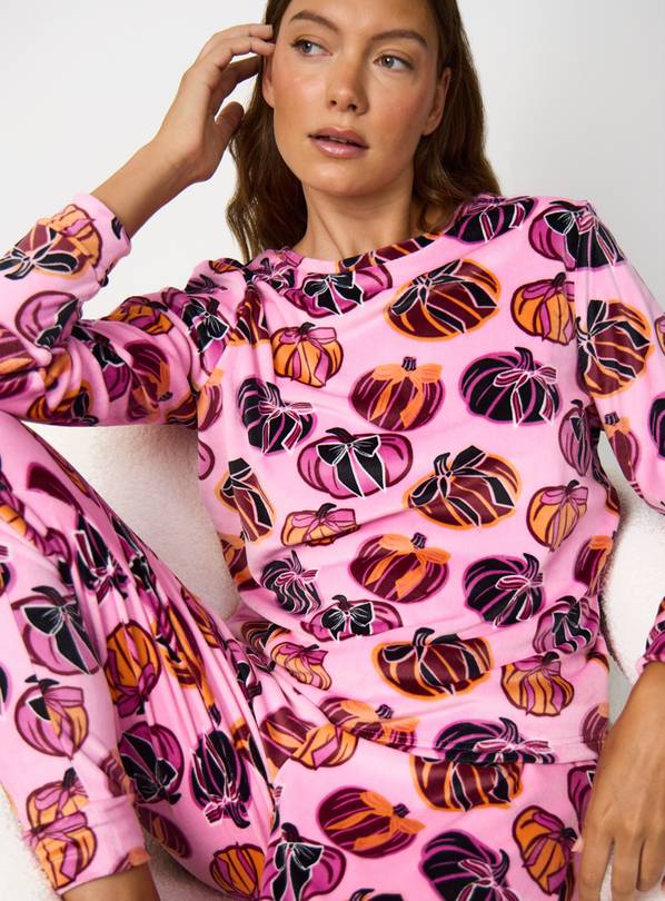 Pink Halloween Pumpkin Print Pyjamas XXL