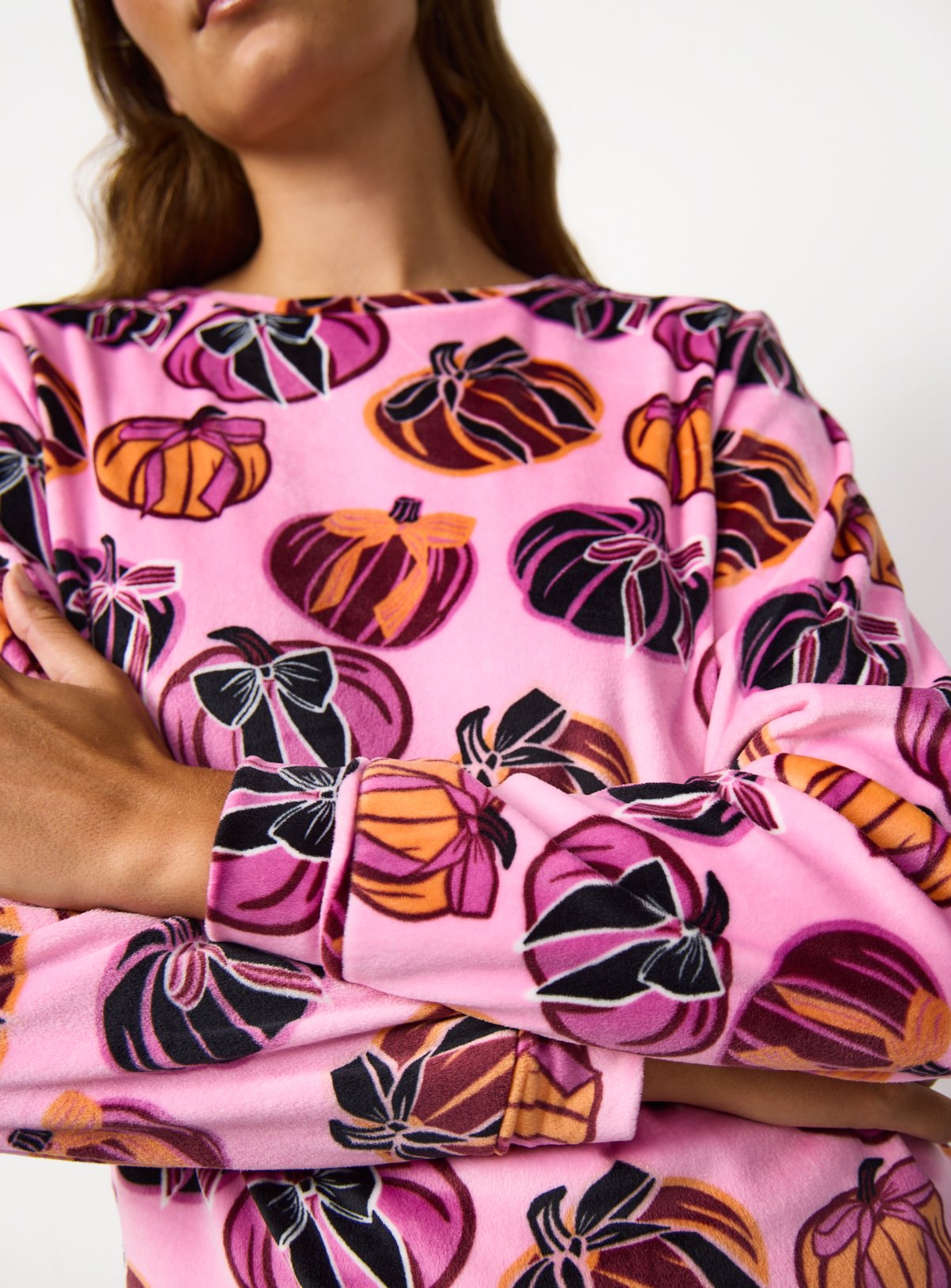 Pink Halloween Pumpkin Print Pyjamas M - Image 3 thumbnail