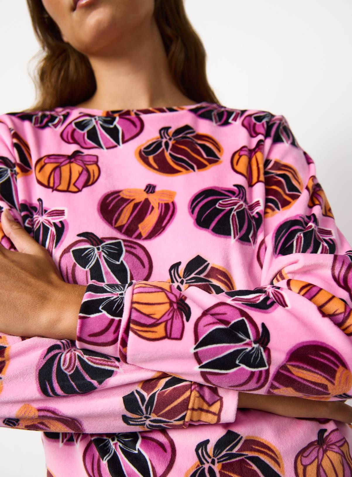 Pink Halloween Pumpkin Print Pyjamas M - Image 3