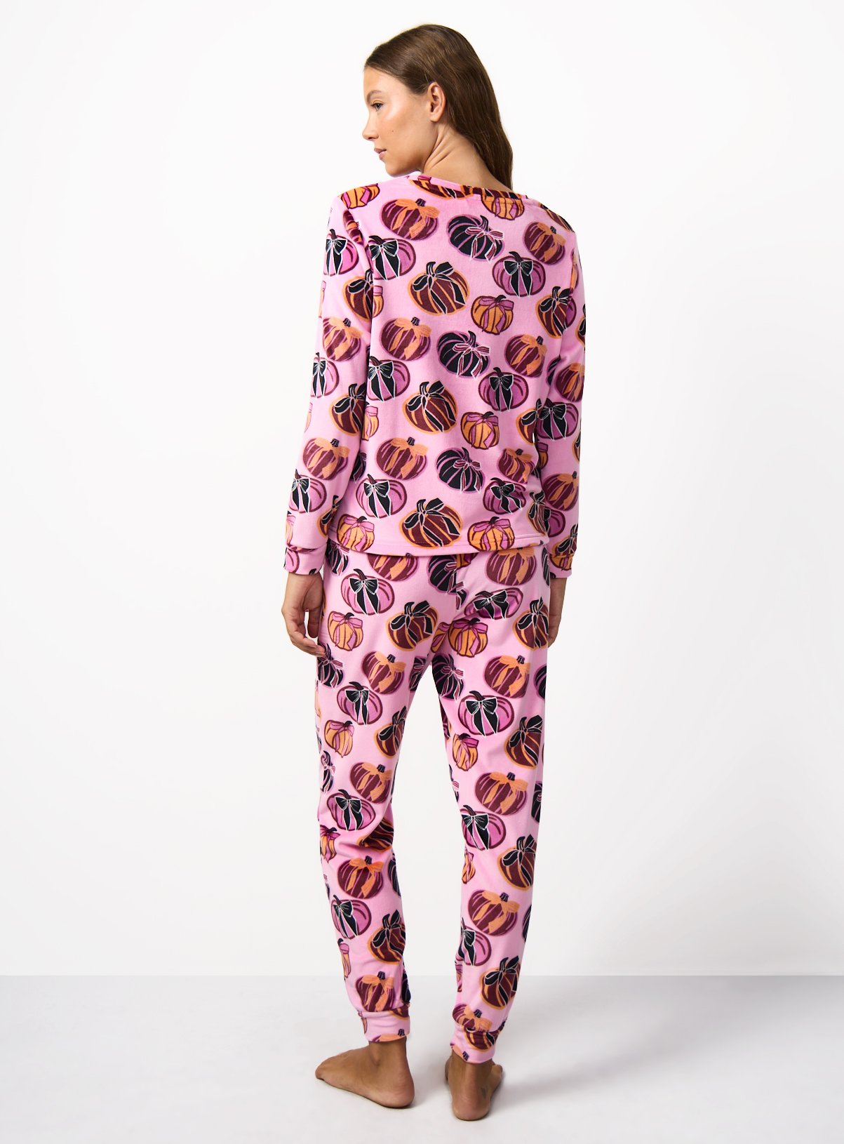 Pink Halloween Pumpkin Print Pyjamas M - Image 4 thumbnail