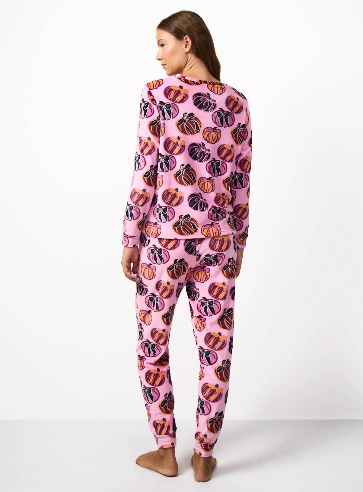 Pink Halloween Pumpkin Print Pyjamas M - Image 4