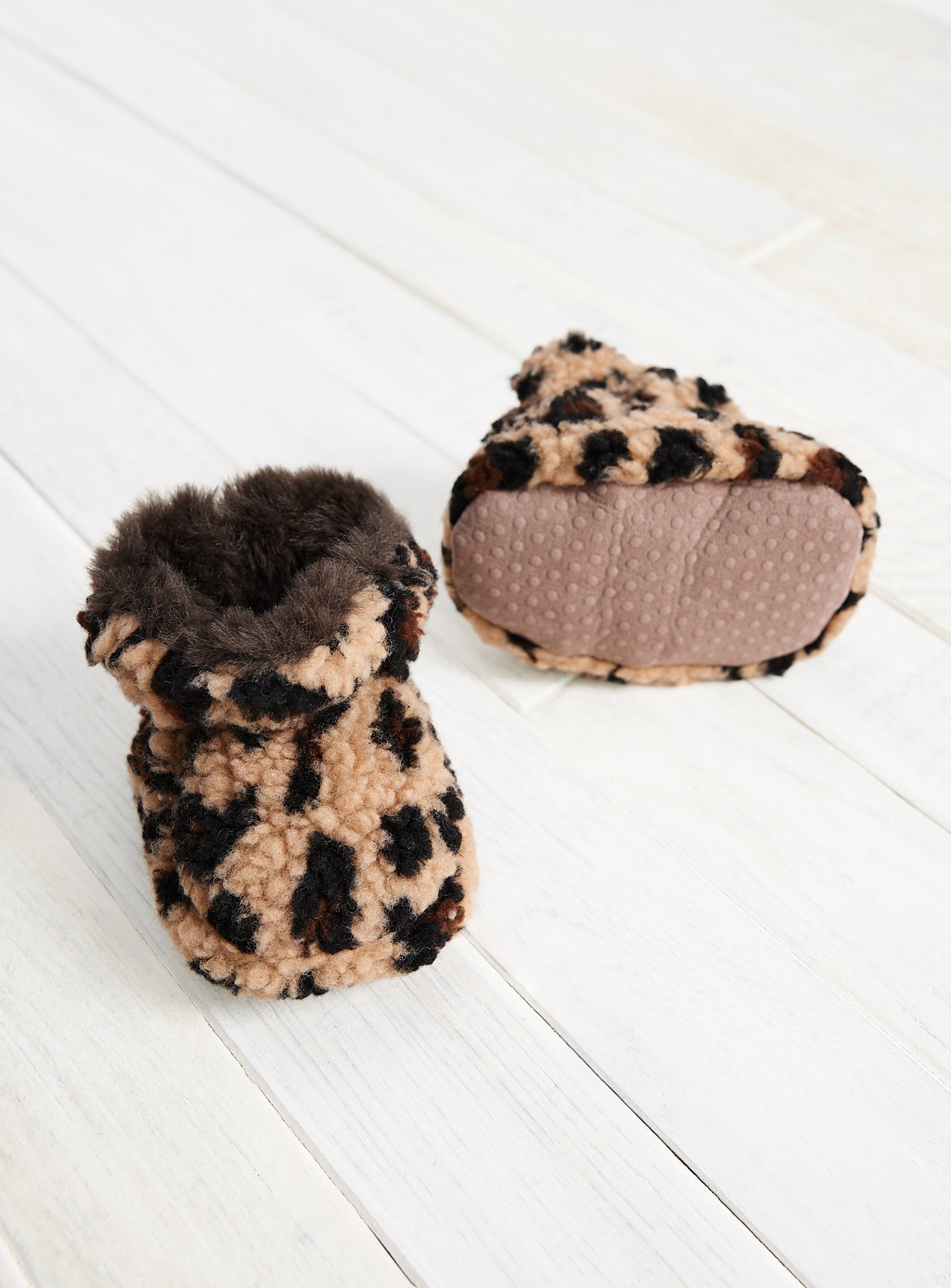 Brown Leopard Booties 3-6 months - Image 1 thumbnail