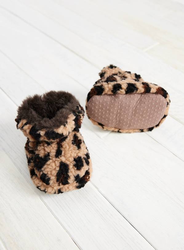 Brown Leopard Booties 6-9 months