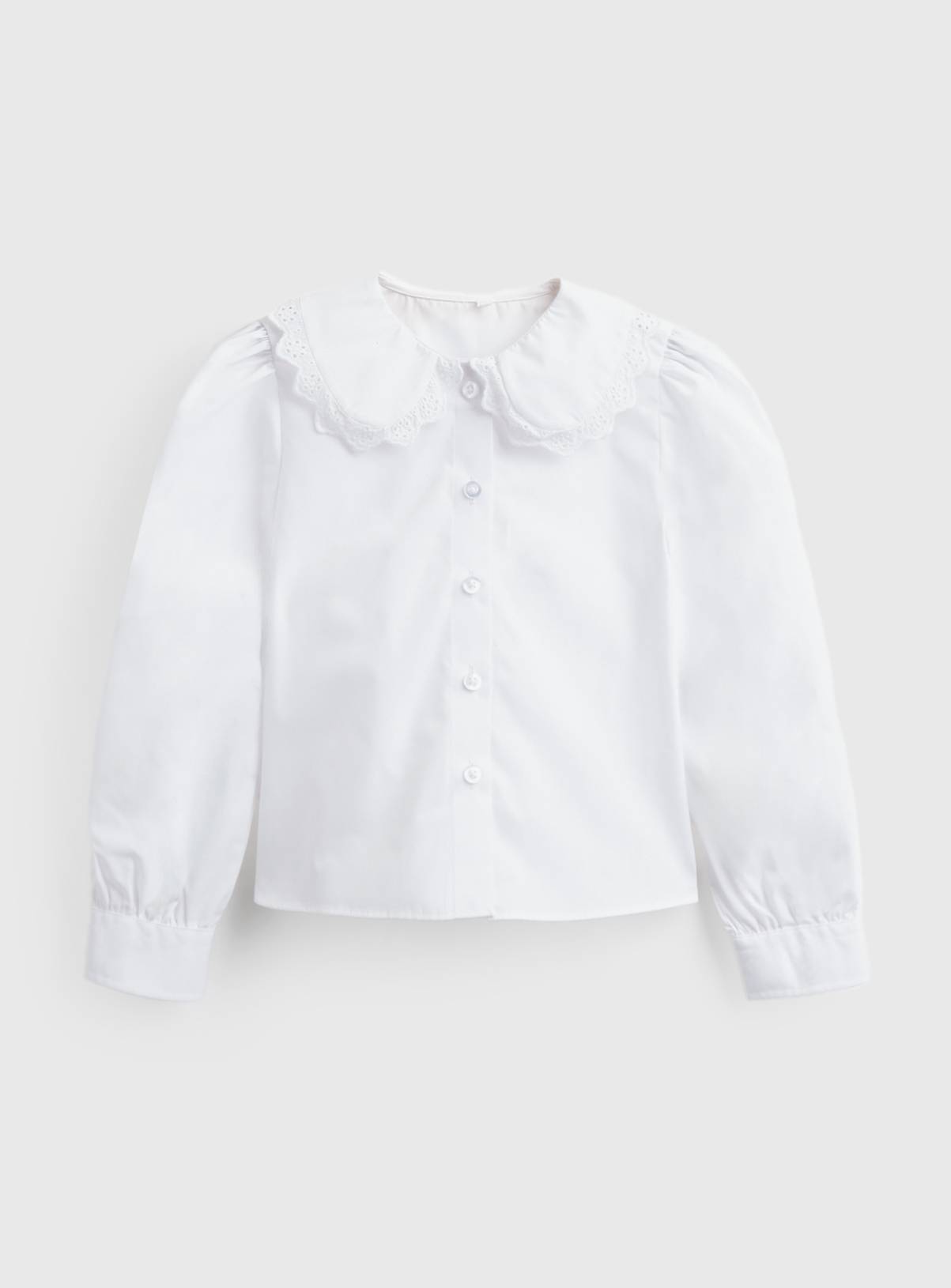 White Broidery Collar Blouse 3 years - Image 1