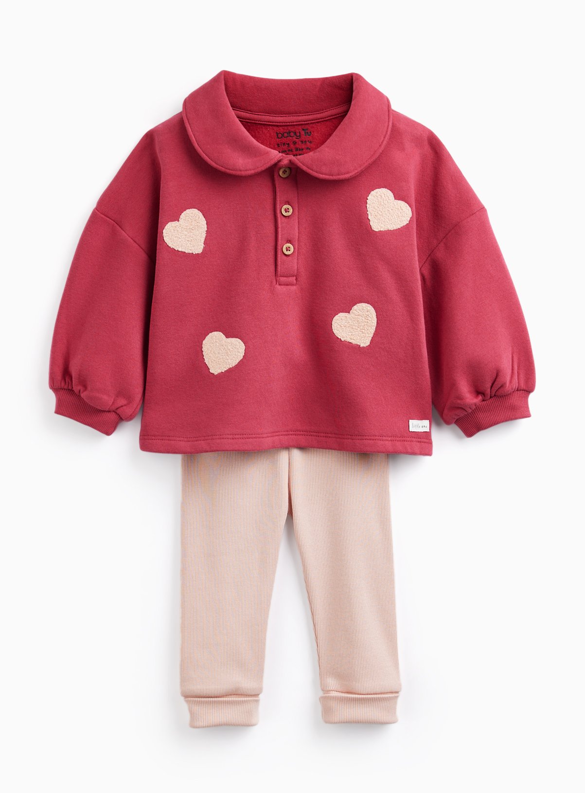 Red Heart Knitted Jumper & Leggings Set 6-9 months - Image 2 thumbnail