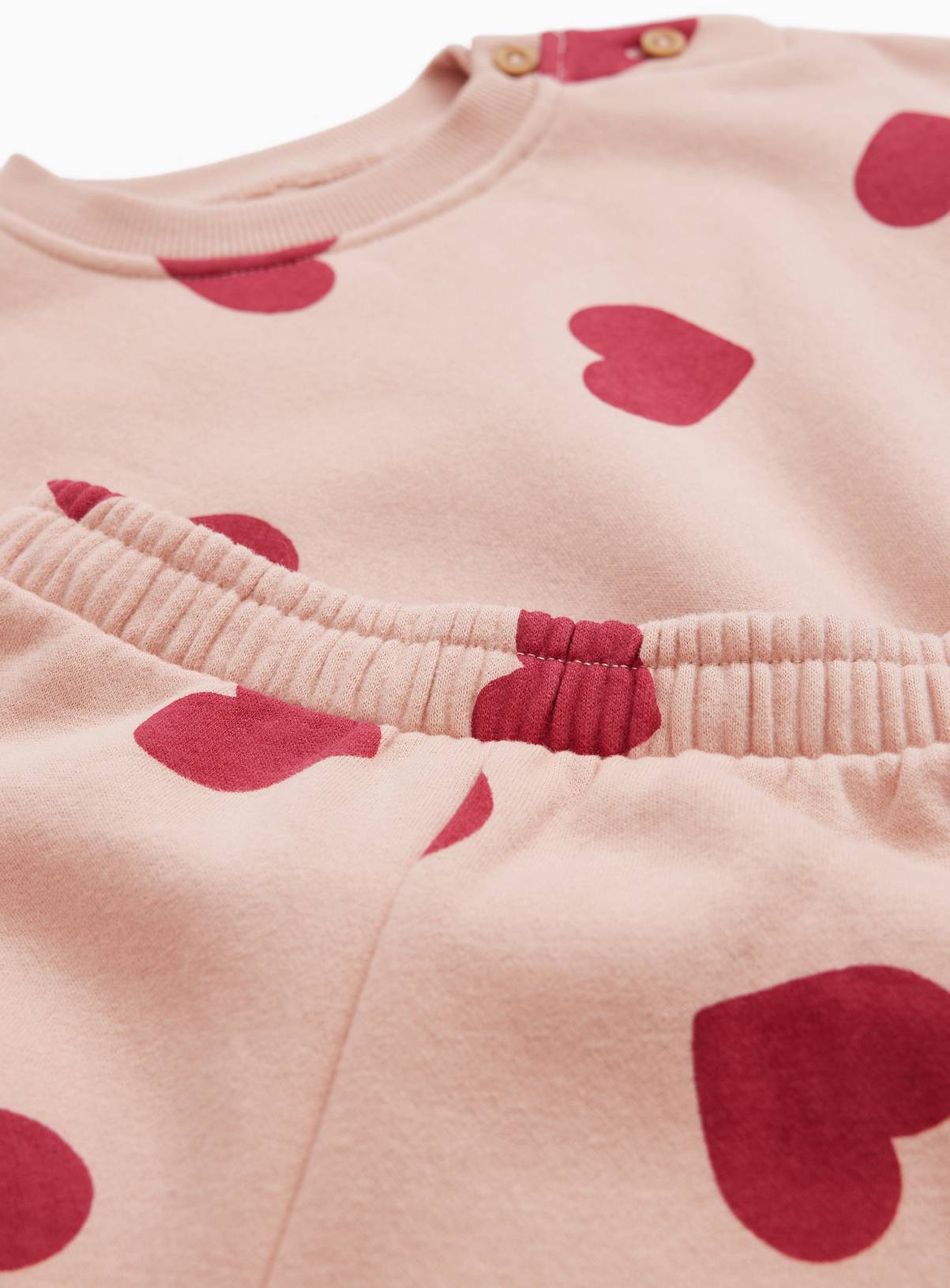 Heart Print Pink & Red Sweat Set 9-12 months - Image 2