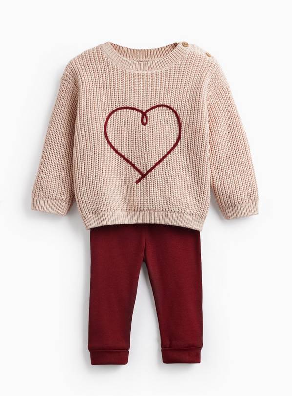 Preppy Heart Knitted Jumper & Leggings Set 3-6 months