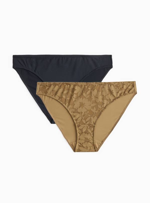 Olive & Black Brazilian Knickers 2 Pack  14