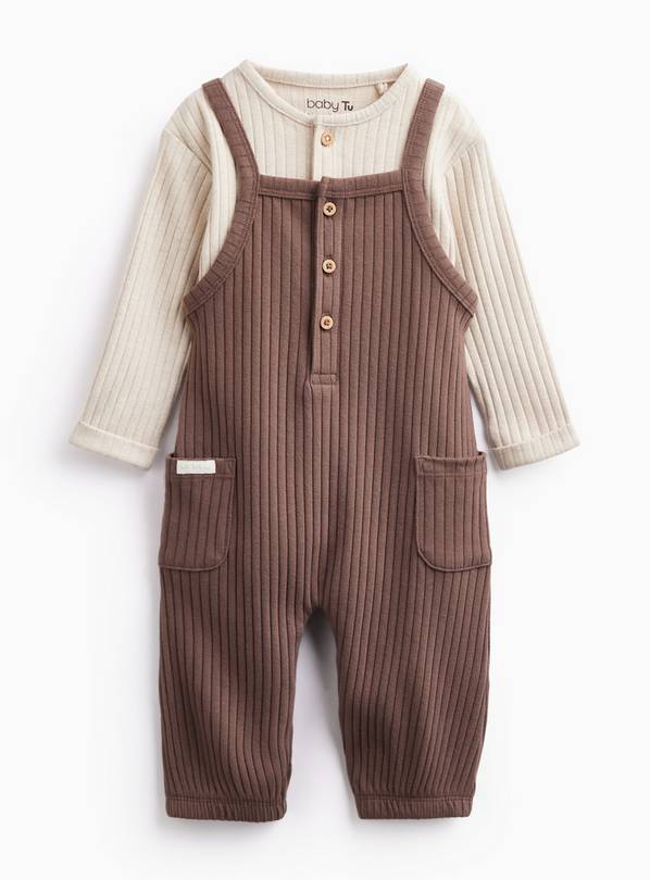 Jersey Rib Dungaree & Bodysuit Set 12-18 months
