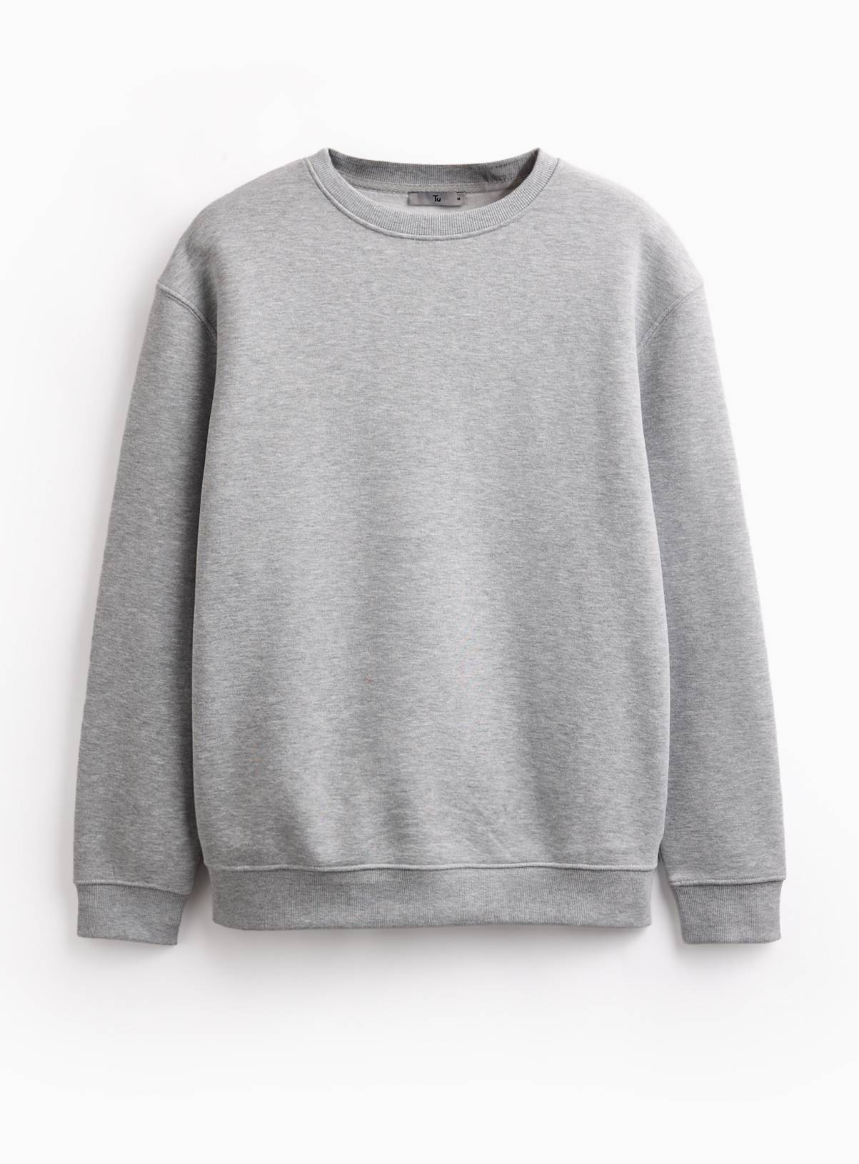 Grey Marl Crew Neck Sweatshirt XXL - Image 1