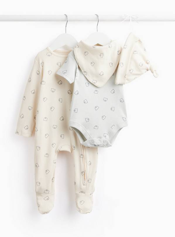 Bear Print 4 Piece Starter Set Tiny Baby
